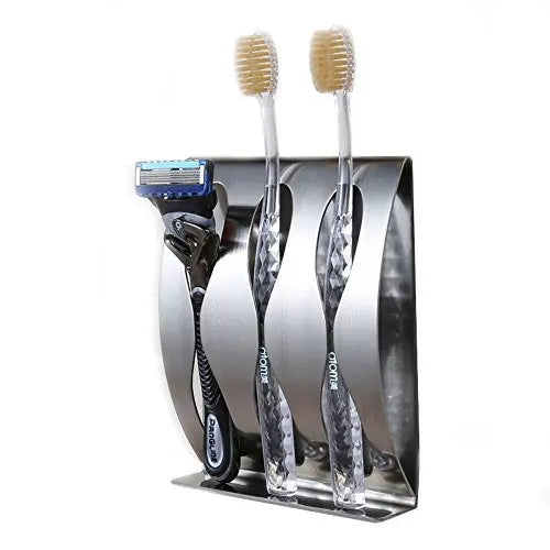 Minimalist Stainless Steel Toothbrush Holder | Wall-Mounted 304 Steel Organizer