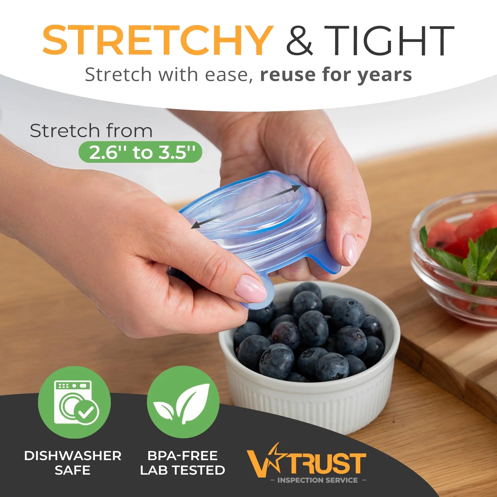 Reusable Silicone Stretch Lids 6-Pack | BPA-Free Leak-Proof Food Covers