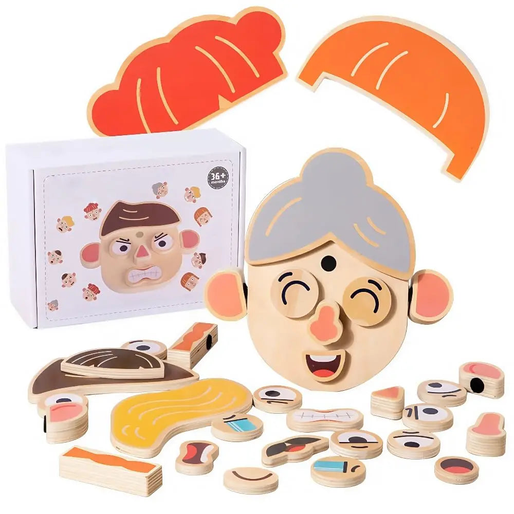 Interactive Montessori Felt Sensory Wall Panel | Facial Expression & Emotion Learning Toy