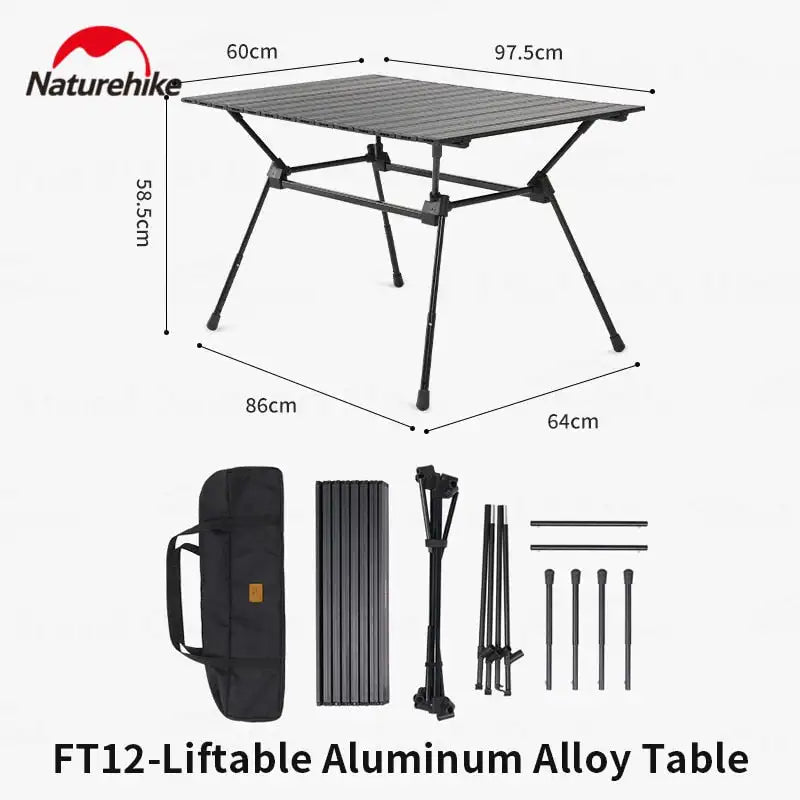 Ultralight Aluminum Egg-Roll Folding Camping Table | Portable Outdoor Table