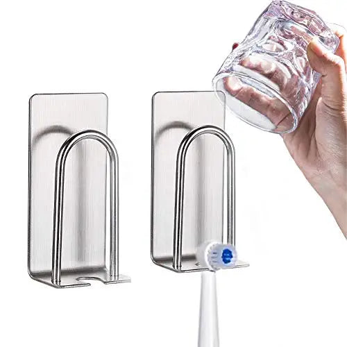 Minimalist Stainless Steel Toothbrush Holder | Wall-Mounted 304 Steel Organizer