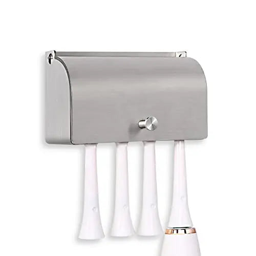 Minimalist Stainless Steel Toothbrush Holder | Wall-Mounted 304 Steel Organizer