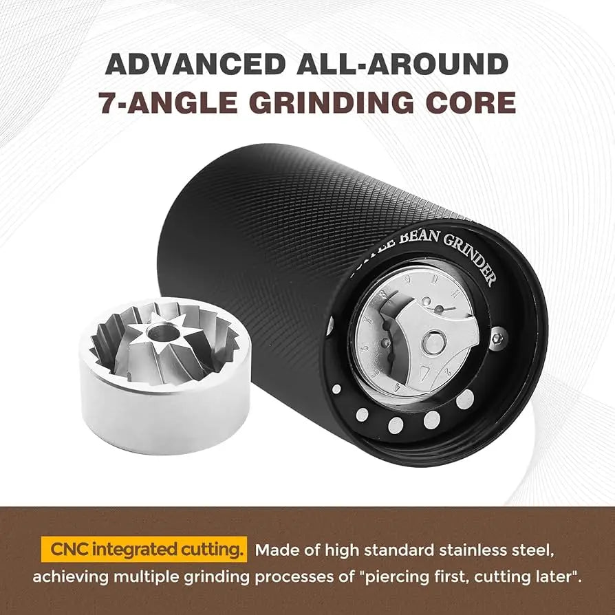 Professional Manual Coffee Bean Grinder | Precision CNC 420 Stainless Steel Burr