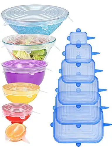 Reusable Silicone Stretch Lids 6-Pack | BPA-Free Leak-Proof Food Covers
