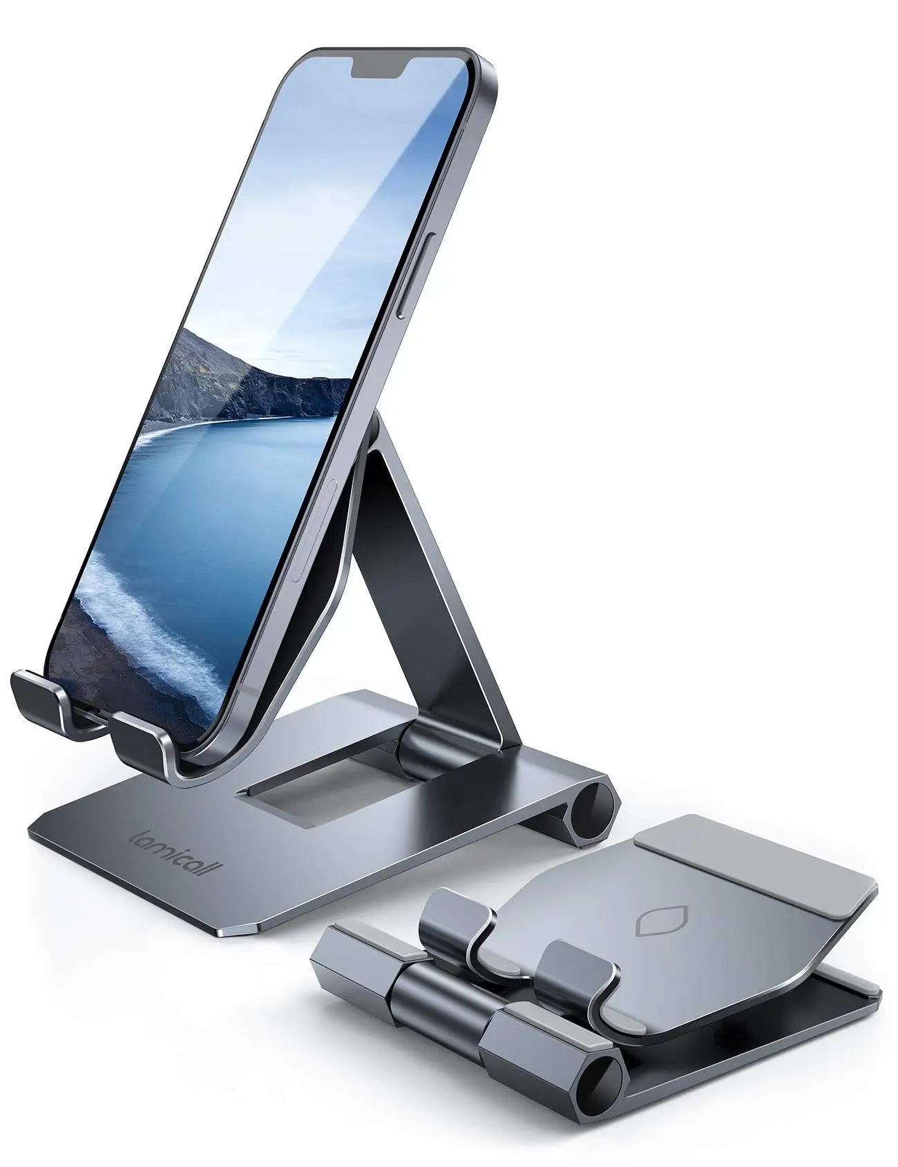 Universal Adjustable Aluminum Phone Stand | 360° Rotating Metal Desktop Holder