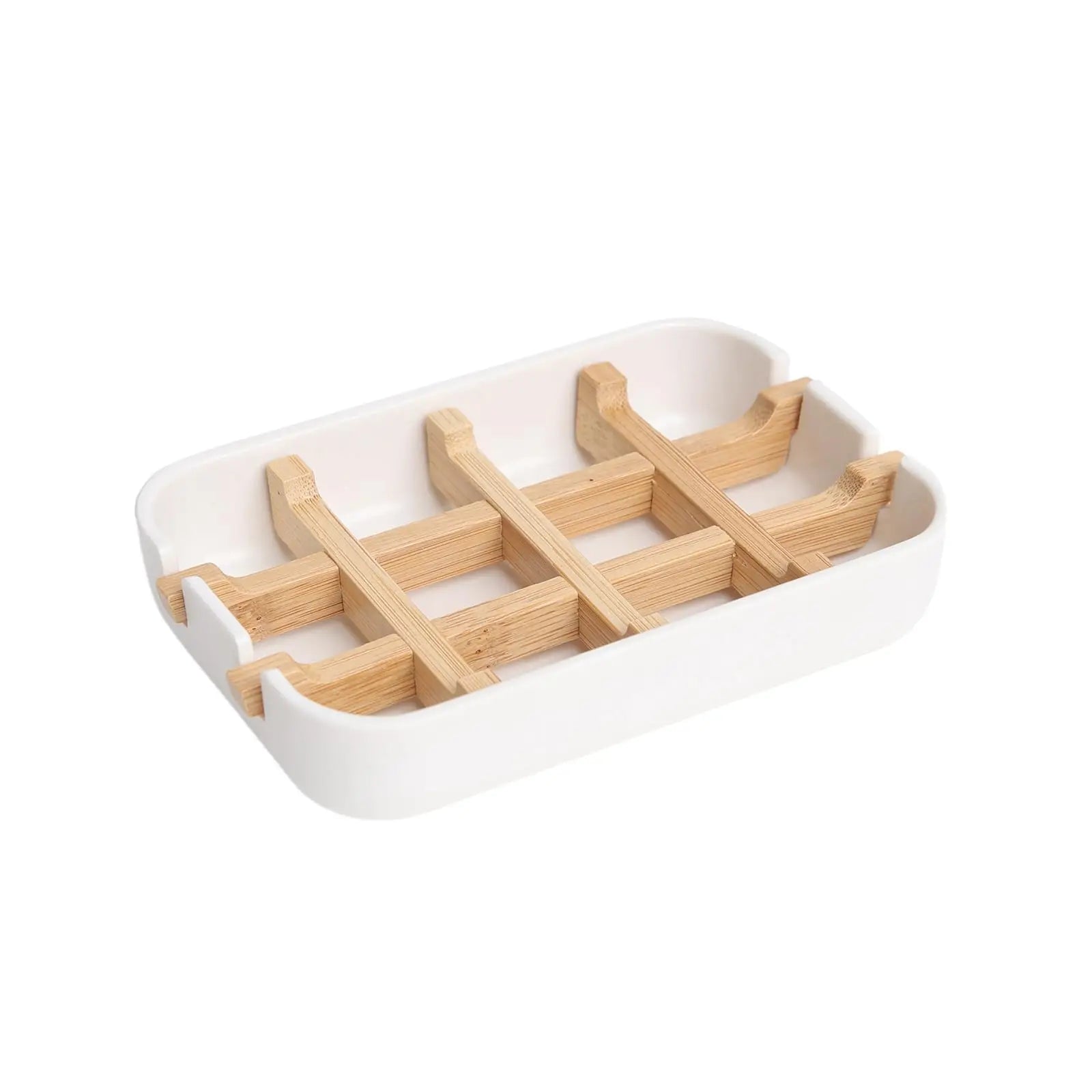 Minimalist Bamboo Fiber Soap Dish | Self-Draining Eco-Friendly Soap Holder