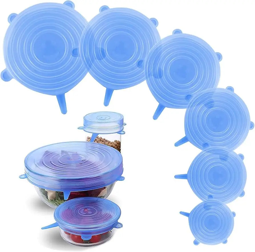 Reusable Silicone Stretch Lids 6-Pack | BPA-Free Leak-Proof Food Covers