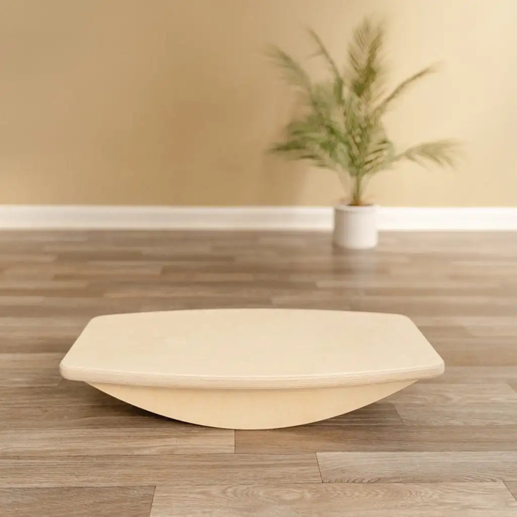 Premium Montessori Wooden Balance Board | Natural Birch Wobble Yoga Board for Kids
