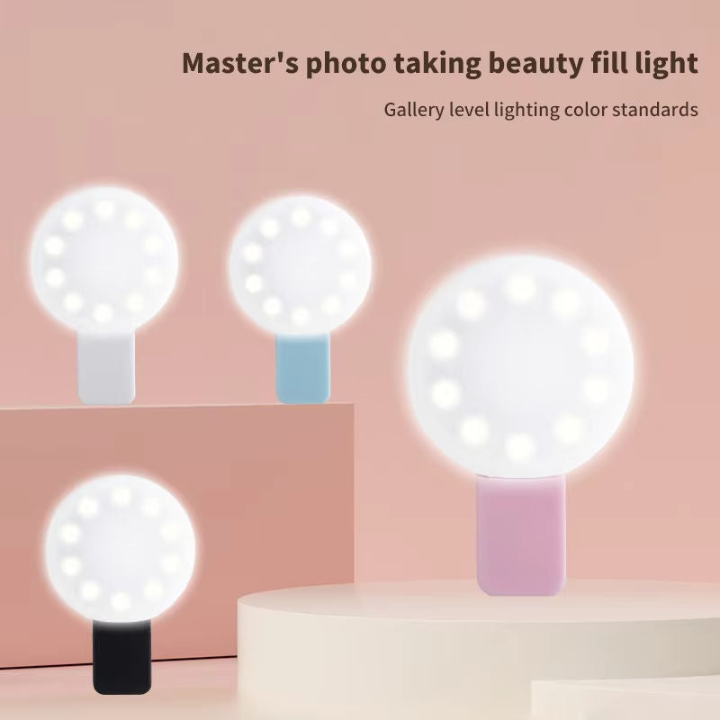 Mini Clip-On Selfie Ring Light USB Rechargeable