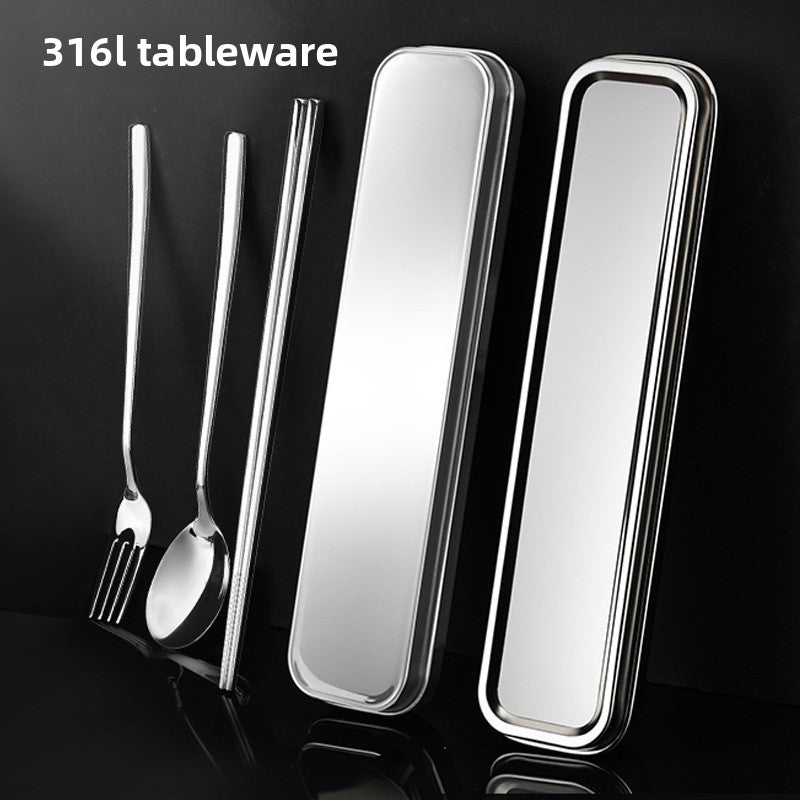 Eco-Friendly Portable Stainless Steel Cutlery Set | 3-Piece Travel Utensils with Pouch