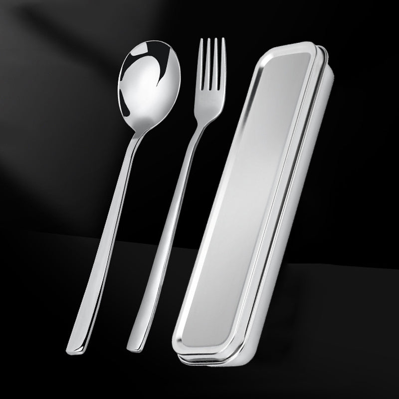 Eco-Friendly Portable Stainless Steel Cutlery Set | 3-Piece Travel Utensils with Pouch