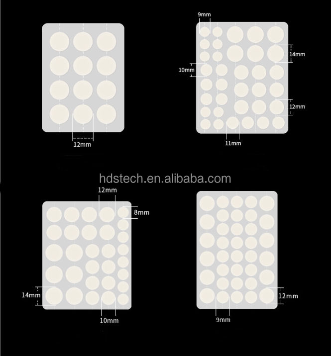 Hydrocolloid patch sheet layout options