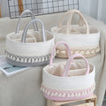 Handmade Cotton Rope Storage Basket with Tassels | Nursery Toy Organizer & Laundry Hamper