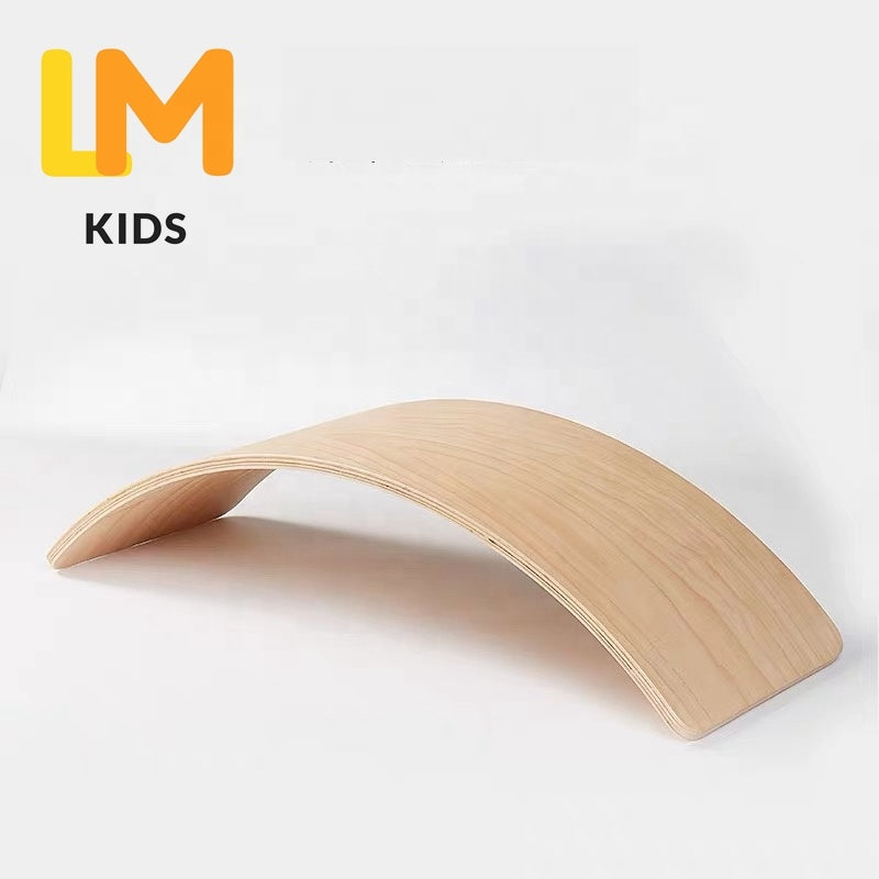 Premium Montessori Wooden Balance Board | Natural Birch Wobble Yoga Board for Kids
