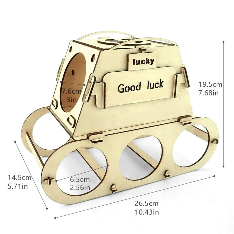 DIY Wooden Tank Display Shelf - 3D Puzzle Gift Kit
