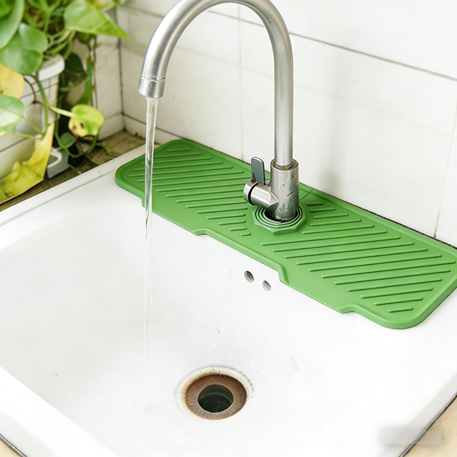 Silicone Faucet Splash Guard & Sink Draining Mat