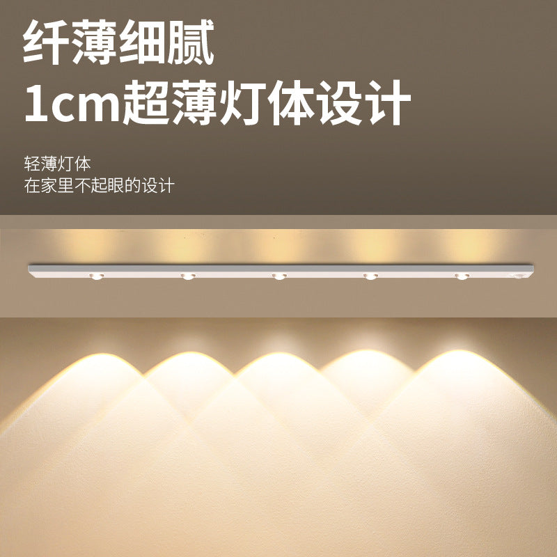 Ultra-Thin LED Motion Sensor Cabinet Light | USB Rechargeable Magnetic Under-Cabinet Lighting