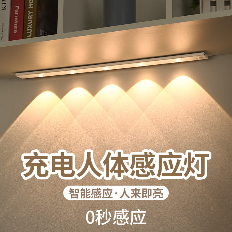 Ultra-Thin LED Motion Sensor Cabinet Light | USB Rechargeable Magnetic Under-Cabinet Lighting