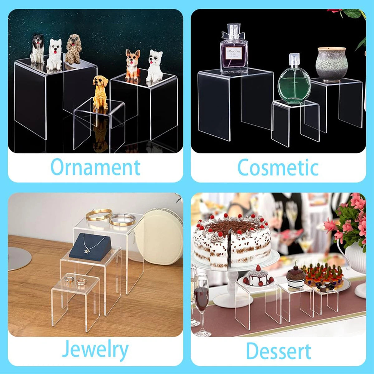 Premium Tiered Acrylic Display Stand | Clear Multi-Layer Organizer