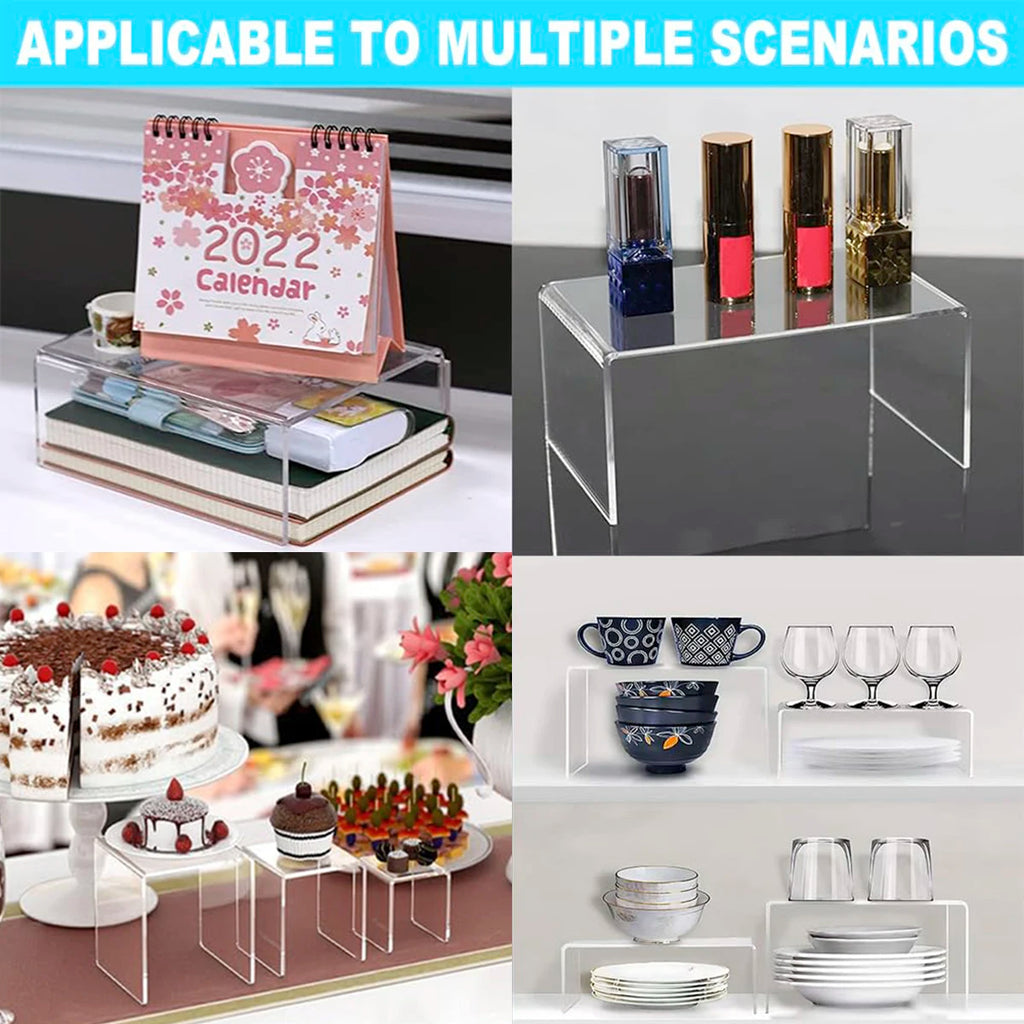 Premium Tiered Acrylic Display Stand | Clear Multi-Layer Organizer