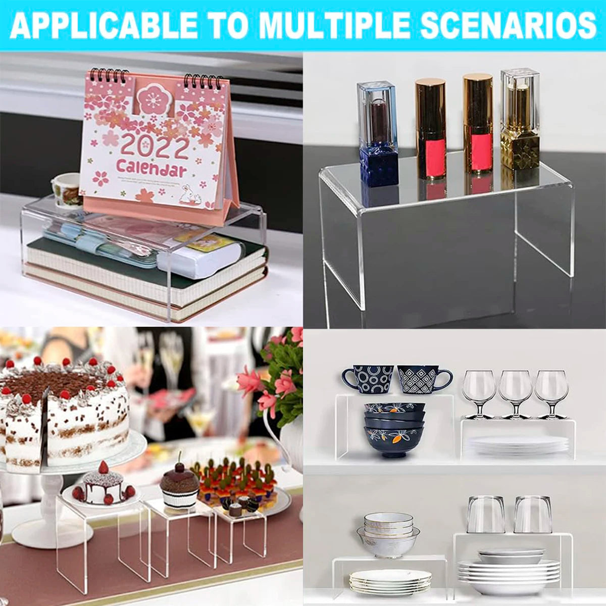 Premium Tiered Acrylic Display Stand | Clear Multi-Layer Organizer